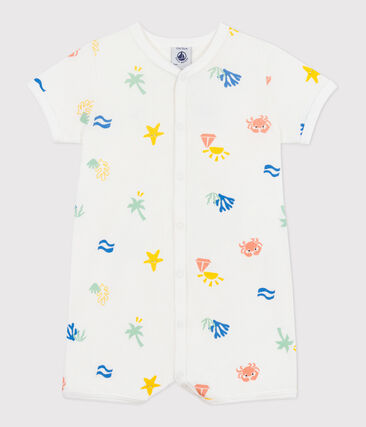 Combinaison courte bébé en coton imprimé