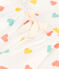Pyjama short femme en coton imprim&eacute; c&oelig;urs blanc/multicouleur