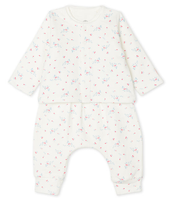 Ensemble 3 pièces bébé mixte en tubique blanc MARSHMALLOW/blanc MULTICO
