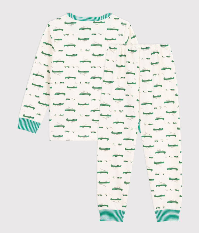 Pyjama enfant en molleton imprim&eacute; crocodiles MILK/ MULTICO