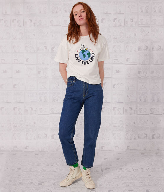 T-shirt LE BOXY en coton Femme blanc MARSHMALLOW
