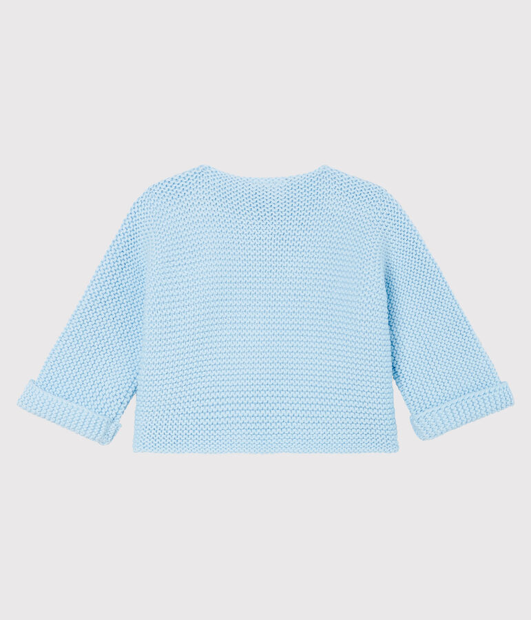Cardigan b&eacute;b&eacute; en tricot 100% coton bleu TOUDOU