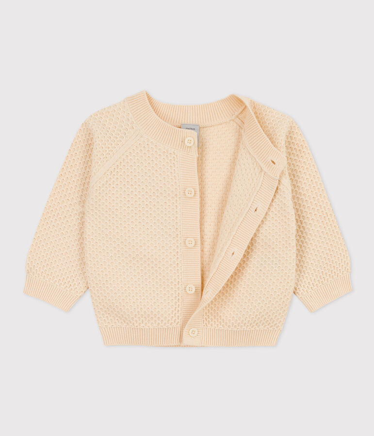 Cardigan b&eacute;b&eacute; en tricot de coton &eacute;cru