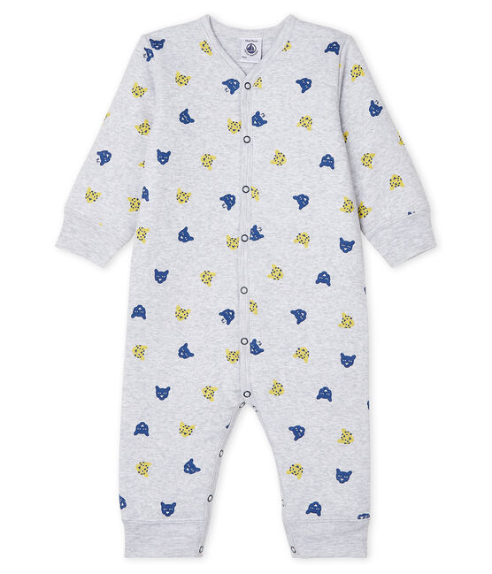 Dors Bien sans pieds bébé garçon en côte ouatinée gris POUSSIERE/blanc MULTICO