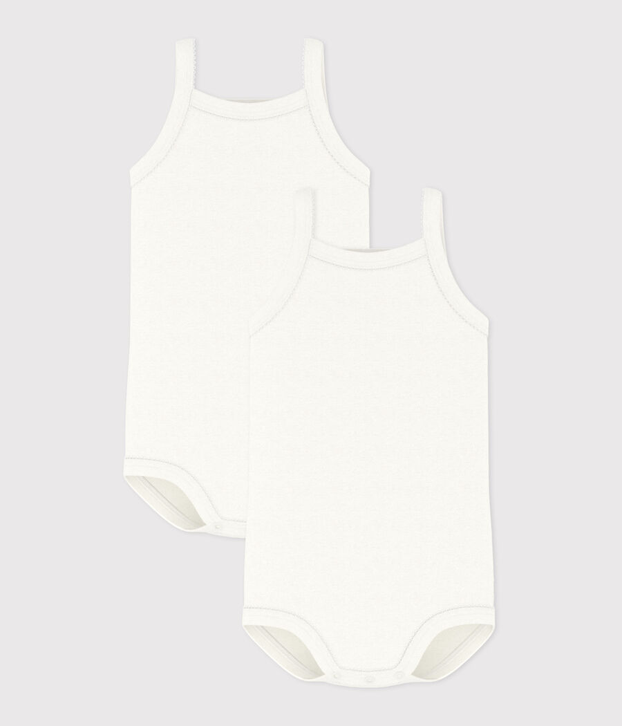 Petit Bateau - Lot de 2 bodies à bretelles bébé fille