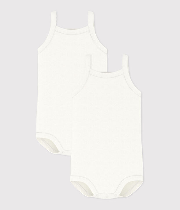 Lot de 2 bodies &agrave; bretelles b&eacute;b&eacute; fille multicouleur