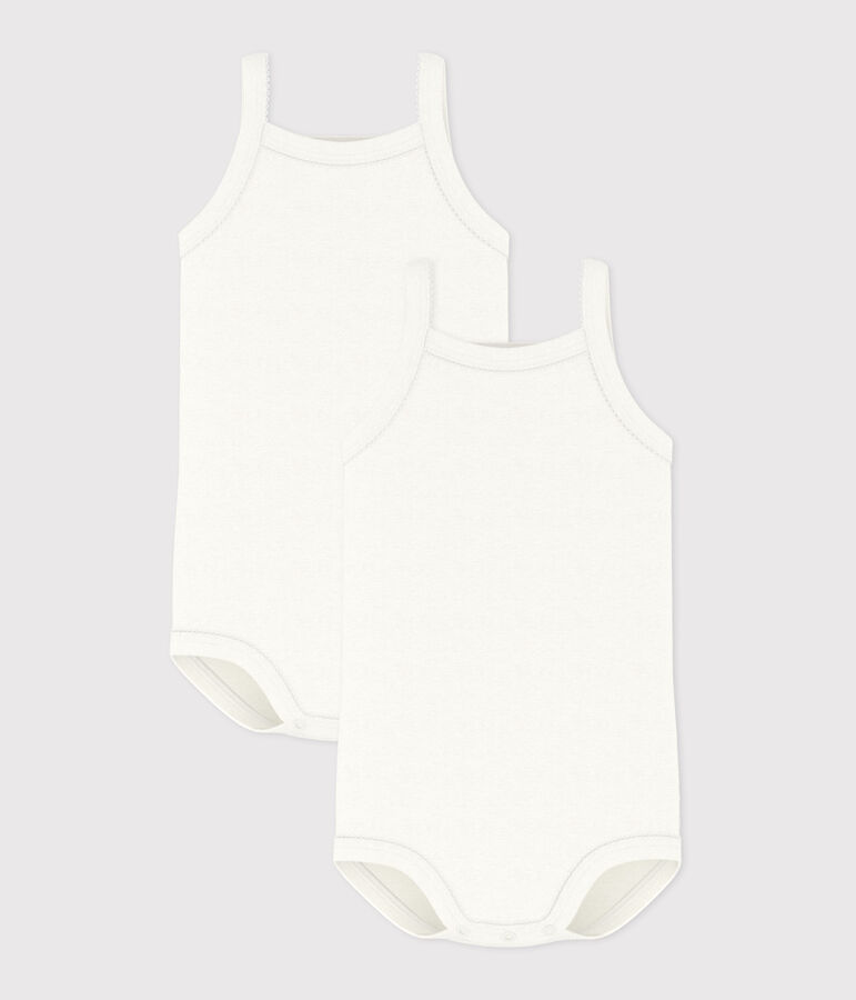 Lot de 2 bodies &agrave; bretelles b&eacute;b&eacute; fille variante 1