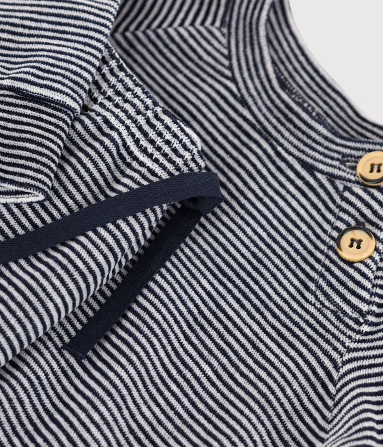 Ensemble 2 pi&egrave;ces b&eacute;b&eacute; en velours en coton bleu SMOKING/blanc MARSHMALLOW