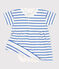 Robe en molleton bébé avec body intégré blanc MARSHMALLOW/bleu PERSE