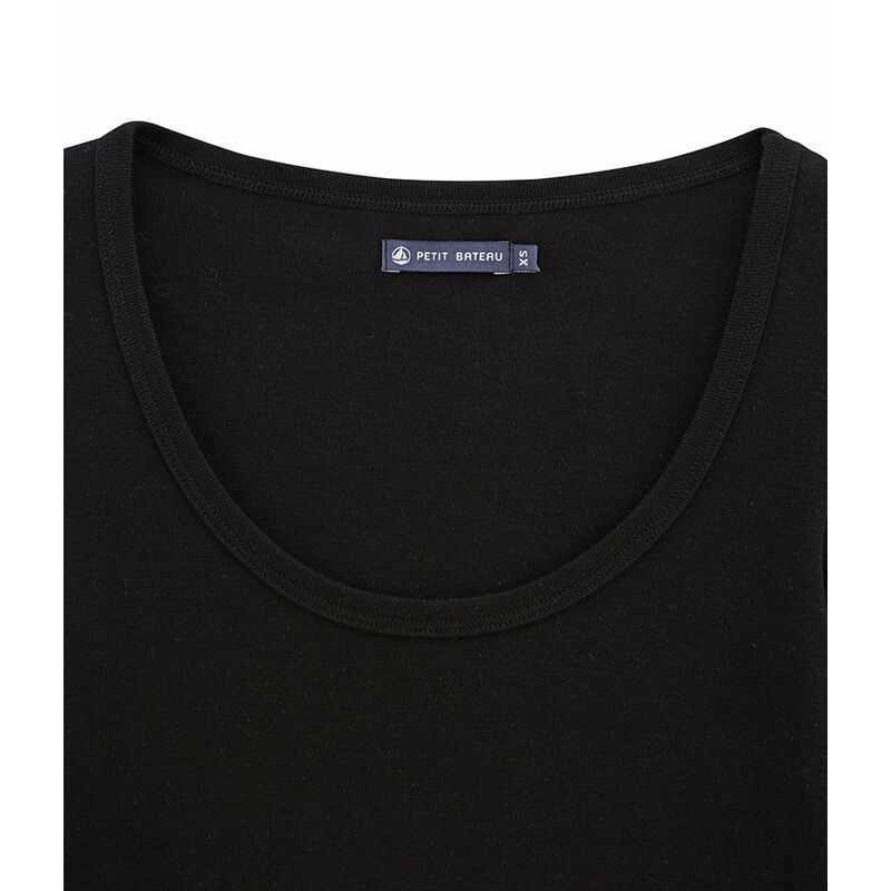 Tee-shirt manches 3/4 femme noir