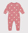 Pyjama bébé en velours imprimé motif cœurs   rose ROSEWOOD/ MARSHMALLOW