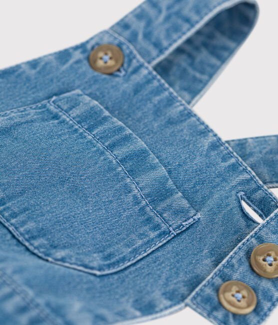 Salopette courte bébé en denim léger bleu DENIM CLAIR