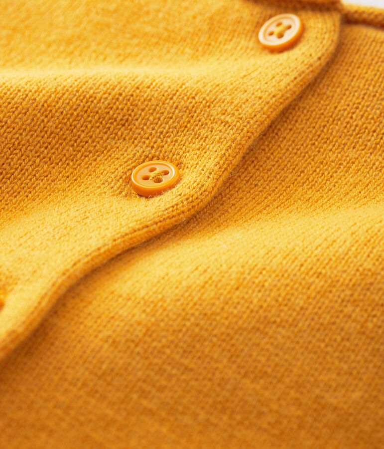 Cardigan manches longues b&eacute;b&eacute; fille jaune BOUDOR
