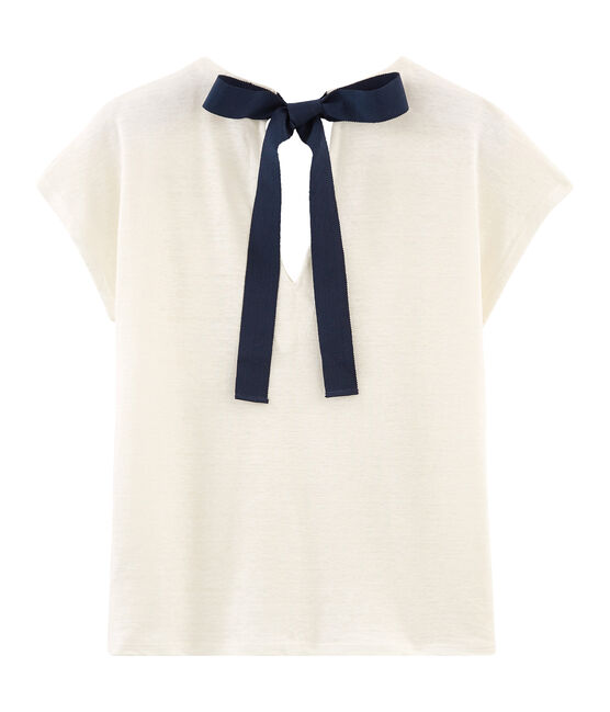 Tee shirt lin femme blanc MARSHMALLOW