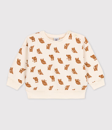 PETIT BATEAU - Sweatshirt bébé imprimé hiboux en coton