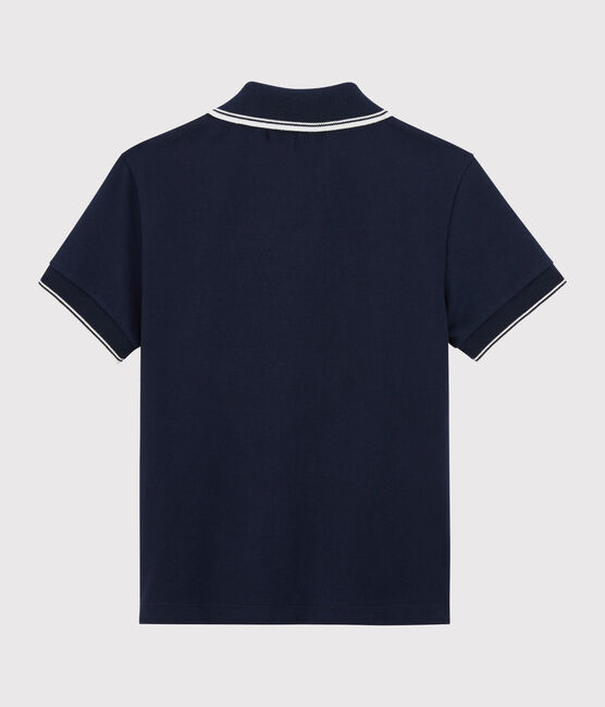 Polo manches courtes enfant garçon bleu SMOKING