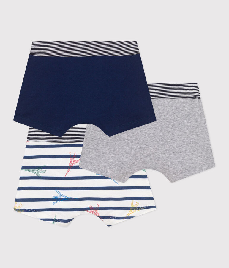 Lot de 3 boxers enfant en coton ceinture recouverte imprim&eacute; Paris variante 1