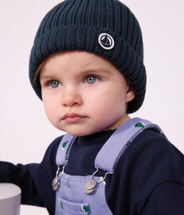 Bonnet bébé en tricot doublé en polaire