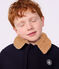Veste esprit caban enfant en draps de laine uni bleu marine