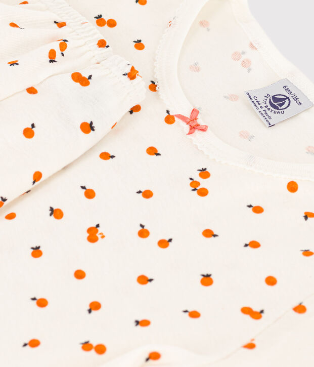 Pyjacourt orangettes coton petite fille blanc/multicouleur
