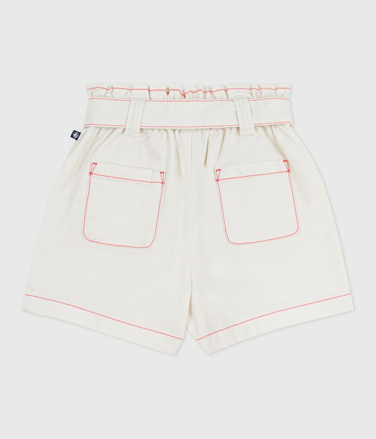 Short enfant en coton uni blanc