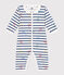 Pyjama bébé en coton sans pieds avec col Paris blanc ECUME/blanc MULTICO