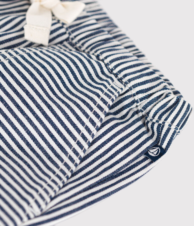 Pantalon en toile b&eacute;b&eacute; bleu MEDIEVAL/blanc MARSHMALLOW