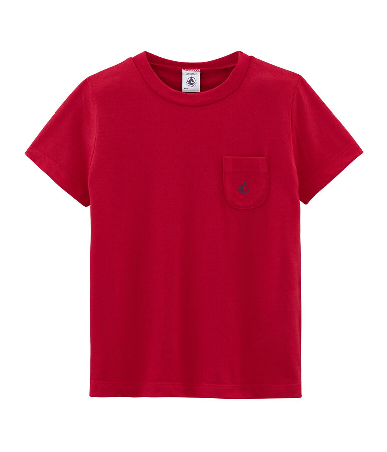 Tee-shirt &agrave; manches courtes enfant gar&ccedil;on rouge