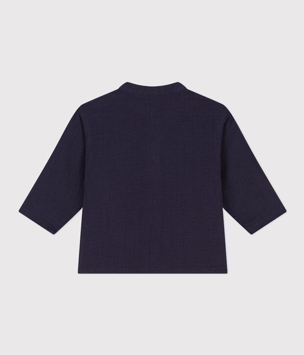 Chemise en gaze de coton b&eacute;b&eacute; bleu