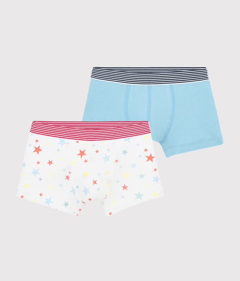 Lot de 2 boxers &eacute;toiles multico petit gar&ccedil;on en coton biologique multicouleur