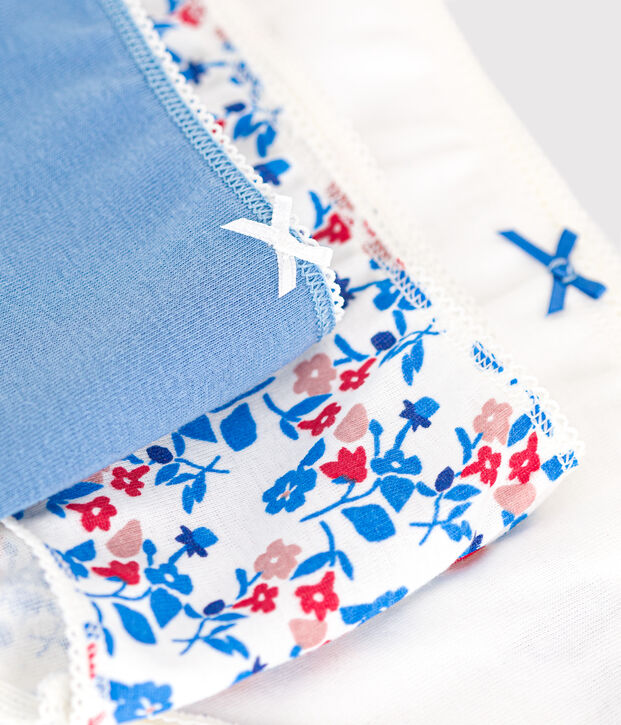 Lot de 3 shorties enfant en coton fleuris multicouleur