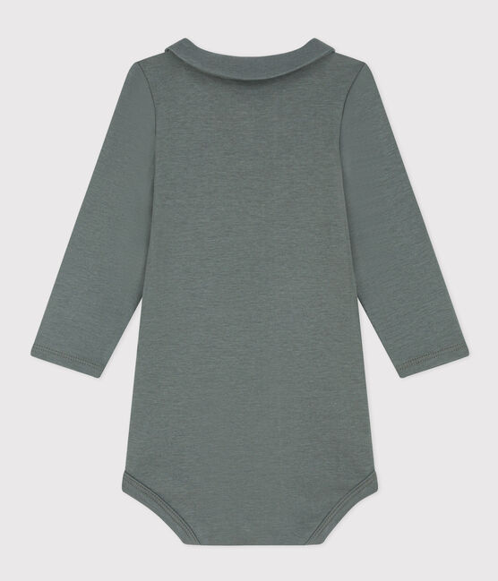 Body manches longues col en coton bébé vert THUYA