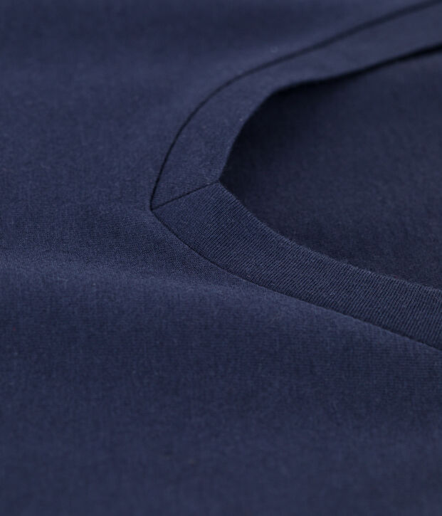 Tee-shirt LE DROIT col V en coton Femme bleu marine