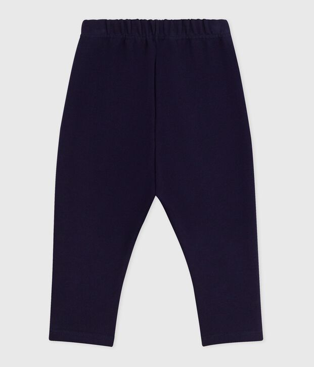 Pantalon b&eacute;b&eacute; en coton uni bleu marine