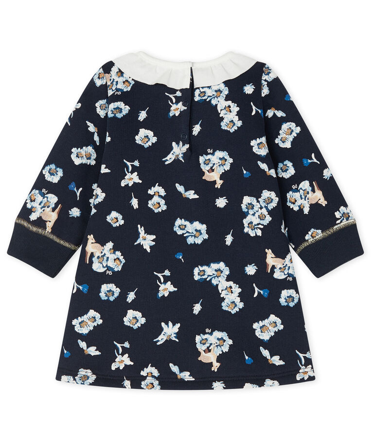Robe manches longues b&eacute;b&eacute; fille imprim&eacute;e bleu/multicouleur