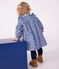 Robe bébé en velours côtelé manches longues imprimée pommes bleu ADRIATIC/ MULTICO