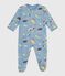 Pyjama bébé en molleton gratté ouverture au dos imprimé ADRIATIC/ MARSHMALLOW