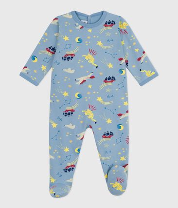 Pyjama bébé en molleton gratté ouverture au dos imprimé