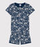Pyjacourt fleur petite fille en coton INCOGNITO/ MARSHMALLOW