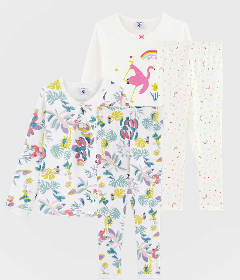 Lot de 2 pyjamas petite fille en c&ocirc;te et tubique variante 1