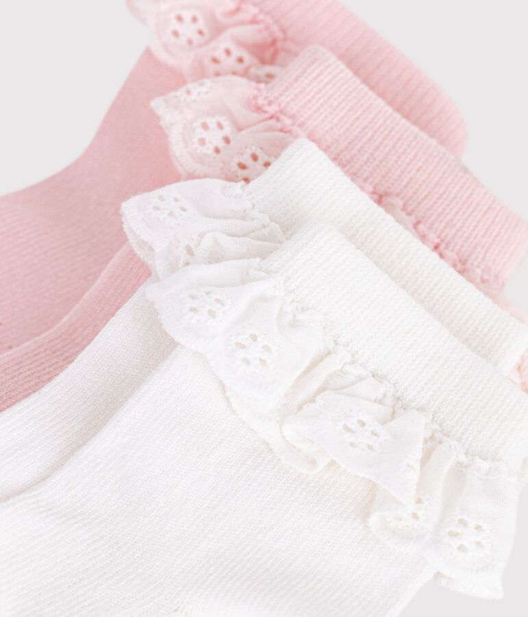 2 paires de chaussettes b&eacute;b&eacute; en coton avec volants variante 1
