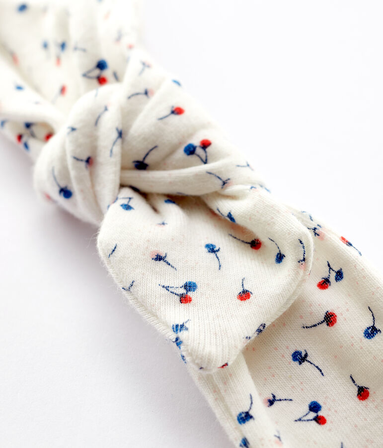 Bandeau en coton enfant fille blanc MARSHMALLOW/blanc MULTICO