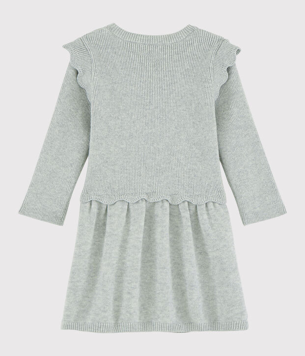 Robe b&eacute;b&eacute; fille en laine et coton gris