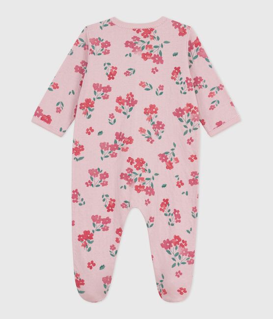 Pyjama bébé en tubique imprimé fleuri rose JOLI/blanc MULTICO