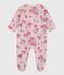 Pyjama bébé en tubique imprimé fleuri rose JOLI/blanc MULTICO