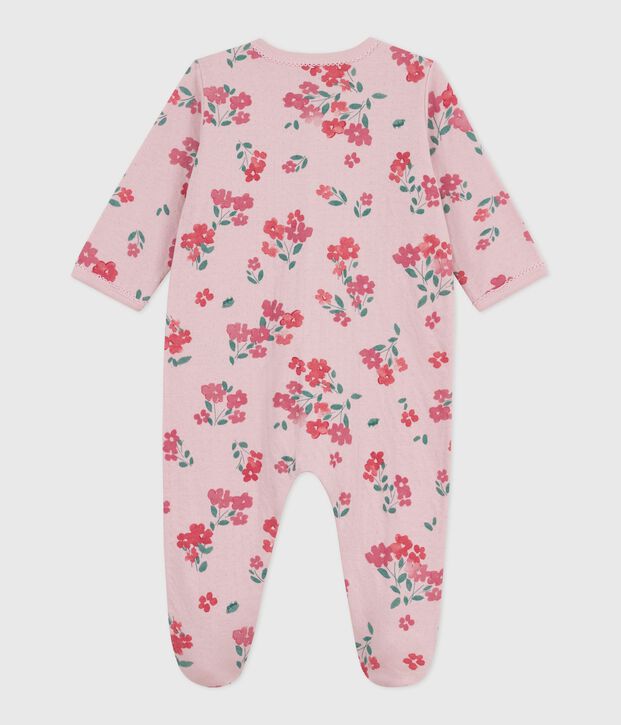 Pyjama b&eacute;b&eacute; en tubique imprim&eacute; fleuri rose/multicouleur