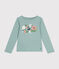 Tee-shirt manches longues en côte enfant fille vert PAUL