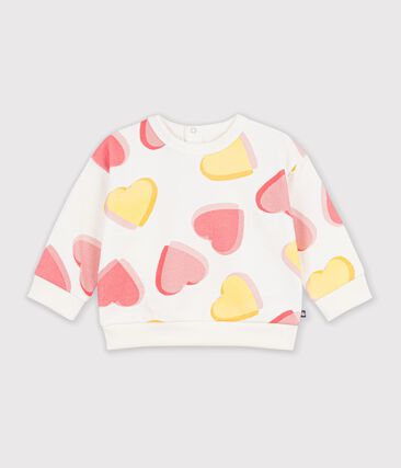Sweatshirt bébé en coton imprimé cœurs