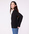 Tee-shirt femme l'iconique en coton ajouré manches longues noir BLACK