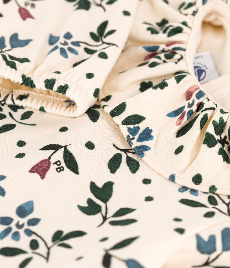 Blouse manches longues b&eacute;b&eacute; imprim&eacute;e en gaze de coton blanc AVALANCHE/ MULTICO